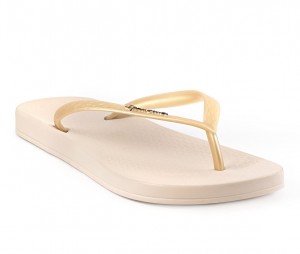 Ipanema Ana Tan Teenslippers Dames Beige Goud | 15879-VMSA