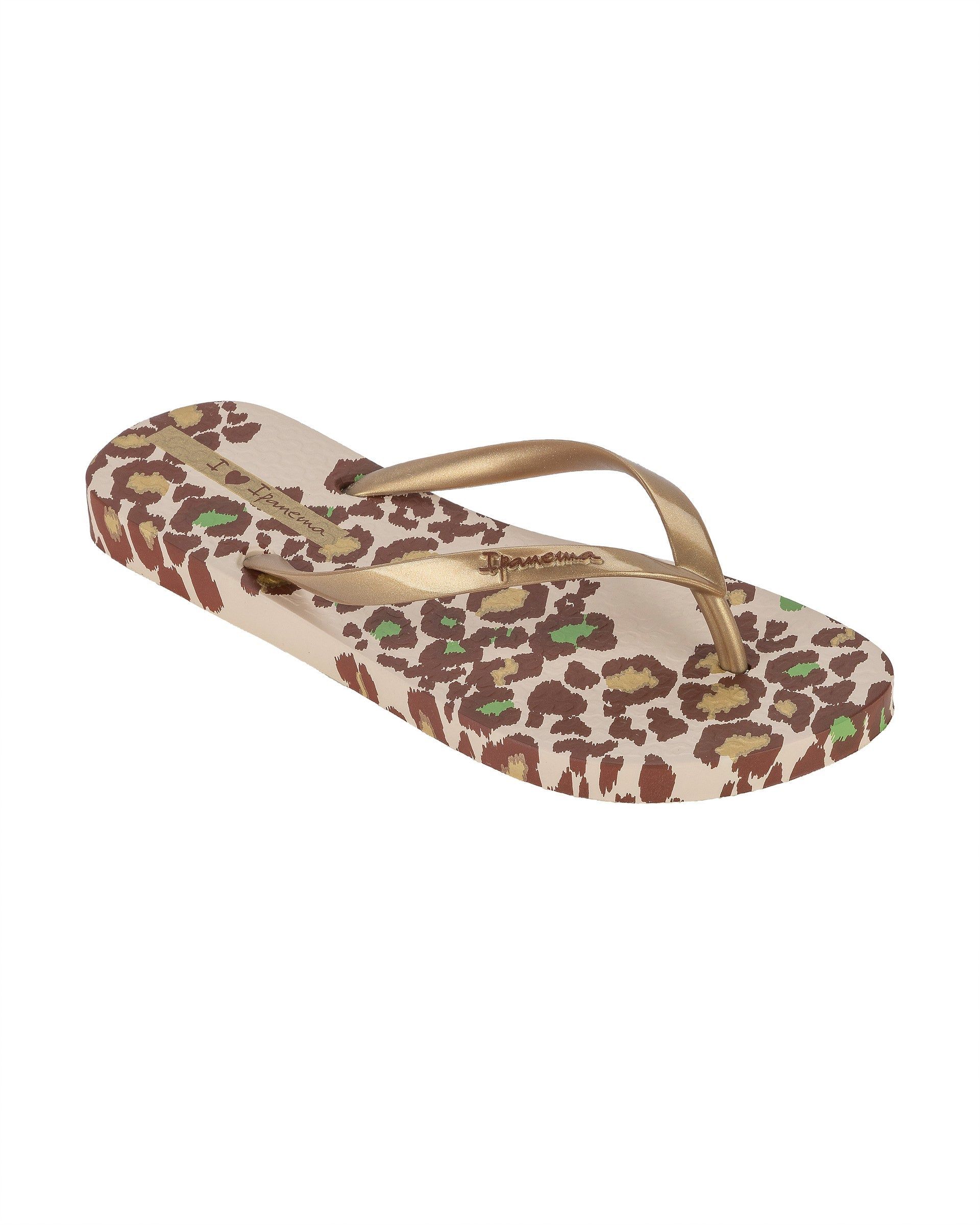 Ipanema Animal Print Teenslippers Dames Beige Goud | 53806-KNHX