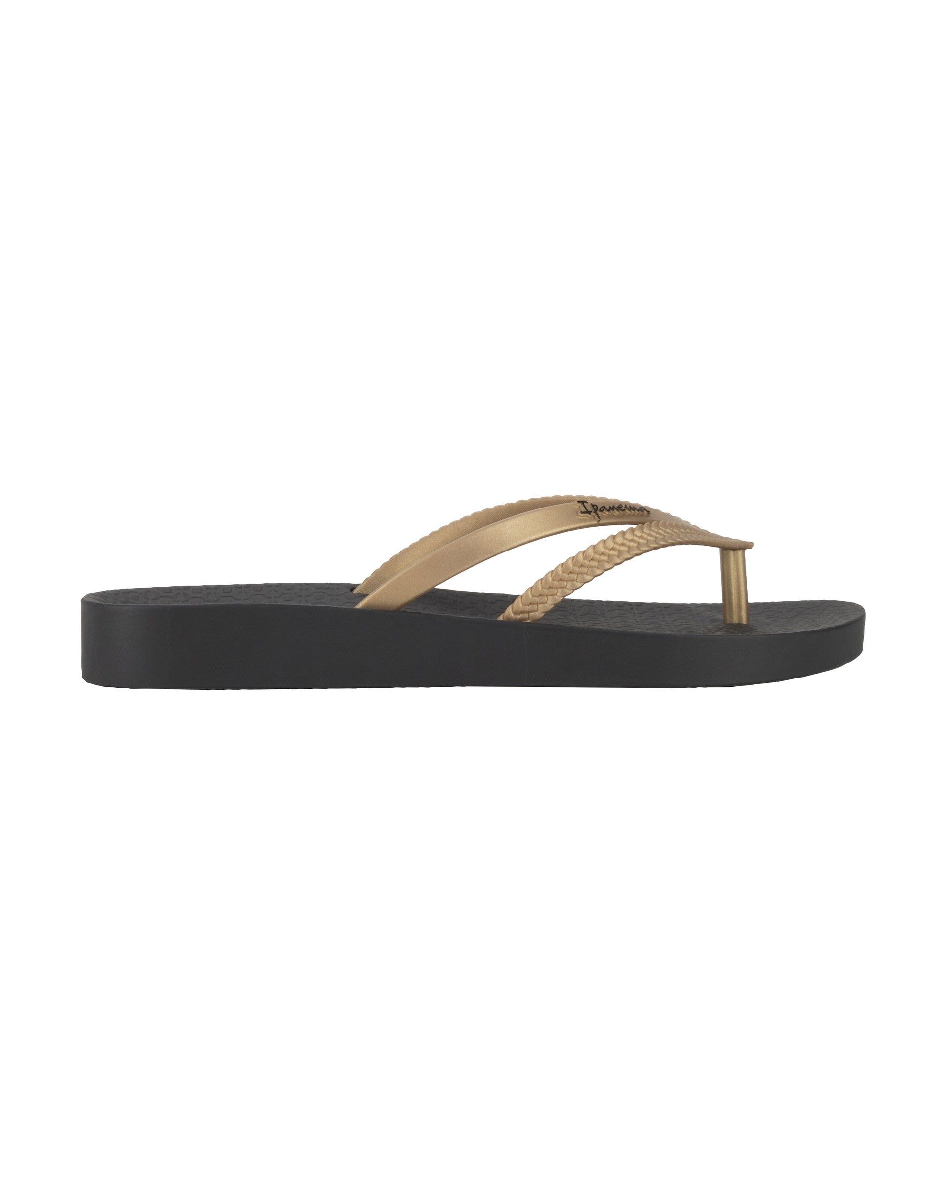 Ipanema Bossa Soft Teenslippers Dames Zwart Goud | 65781-VBUL