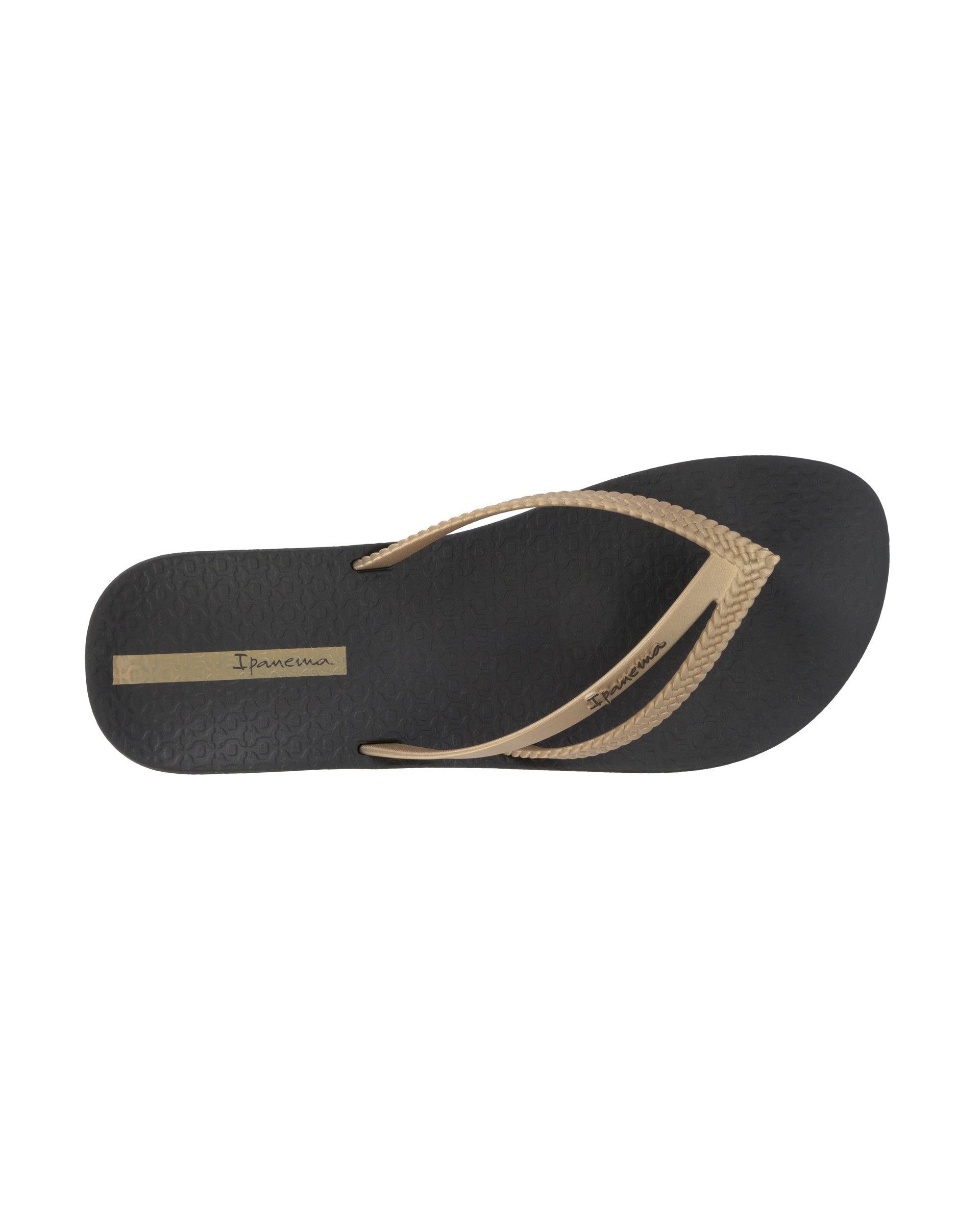 Ipanema Bossa Soft Teenslippers Dames Zwart Goud | 65781-VBUL