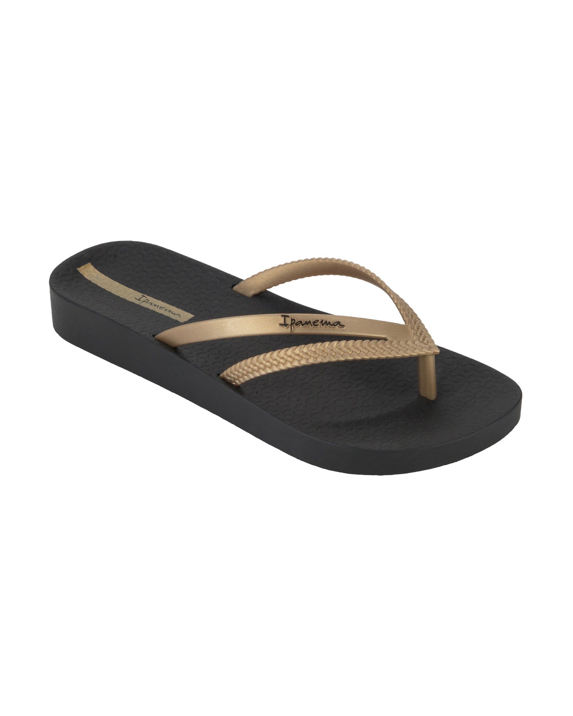 Ipanema Bossa Soft Teenslippers Dames Zwart Goud | 65781-VBUL