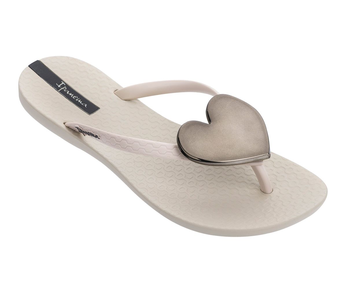 Ipanema Wave Heart Teenslippers Dames Beige Zwart | 29876-XPFH